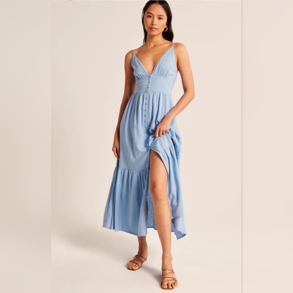 XS Abercrombie Button-Through Maxi Dress NWT